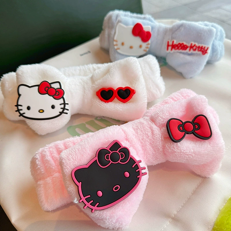 Hello Kitty, Cartoon чепчик для мытья лица, заколка с бантом, аксессуар для волос, Дональд Дак