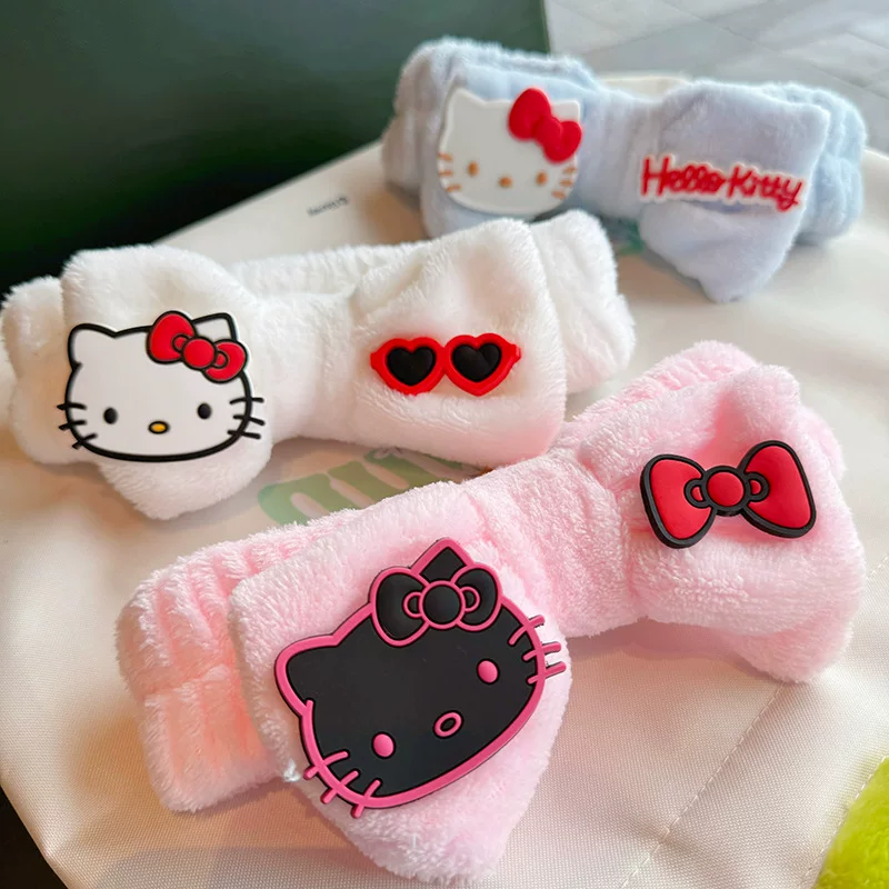 Hello Kitty, Cartoon чепчик для мытья лица, заколка с бантом, аксессуар для волос, Дональд Дак