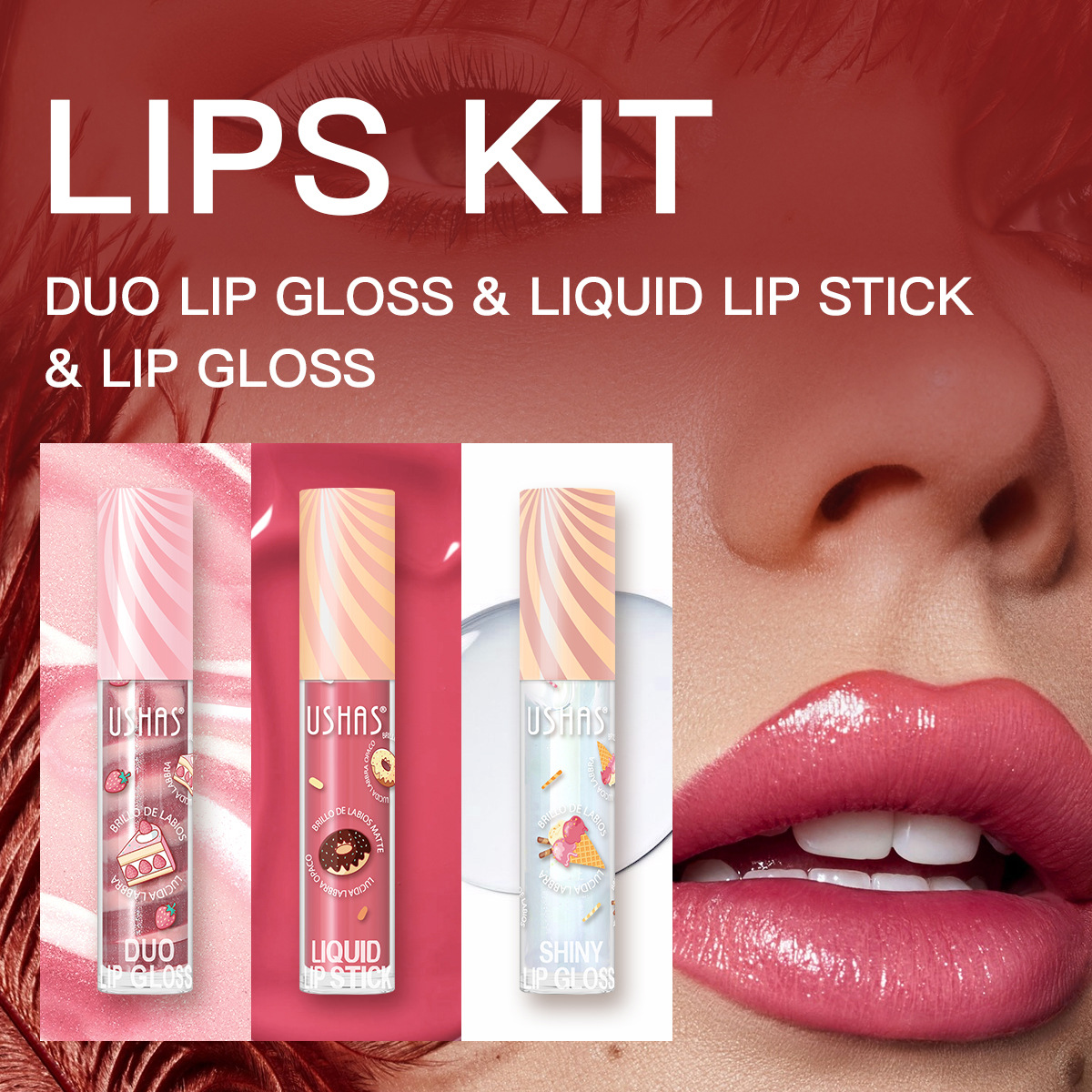USHAS Cross-Border Pearl Matte New Durable Waterproof Amazone Boom Lipstick US008