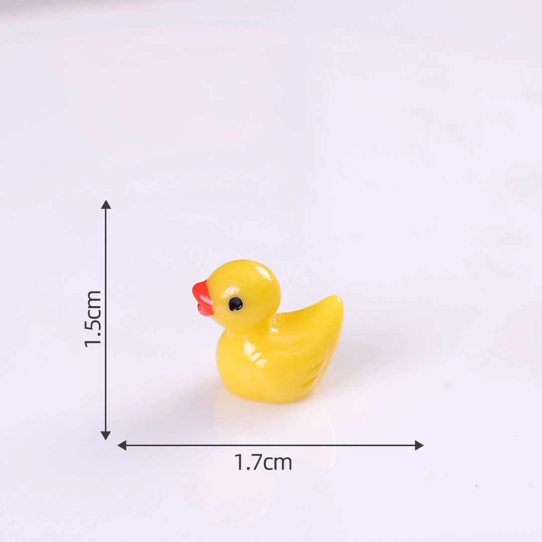 Miniature duck accessory, handmade minifigure prop for micro landscapes, solid & glow colors