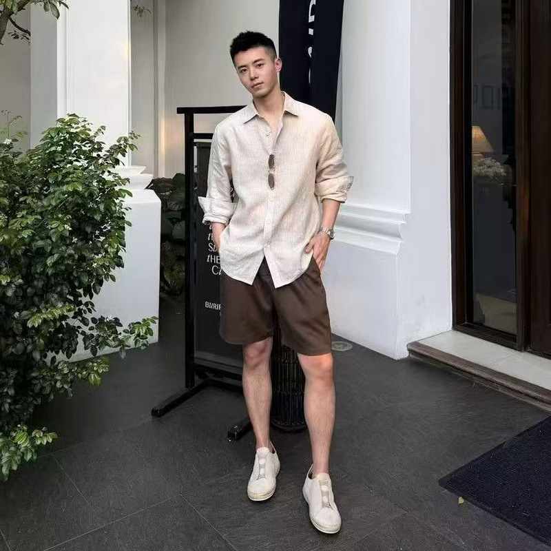 2026 Summer Shorts, Lazy Old Money Style, Basic and Simple, High-End, Luxurious and Relaxed Feel, Men's Popular Style, Cool and Casual