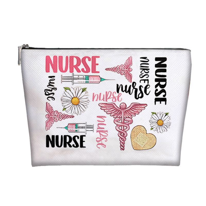 Nueva bolsa de maquillaje pu Amazon venta caliente bolsa de maquillaje de enfermería bolsa de mano bolsa de lavado bolsa de tela pequeña bolsa de almacenamiento