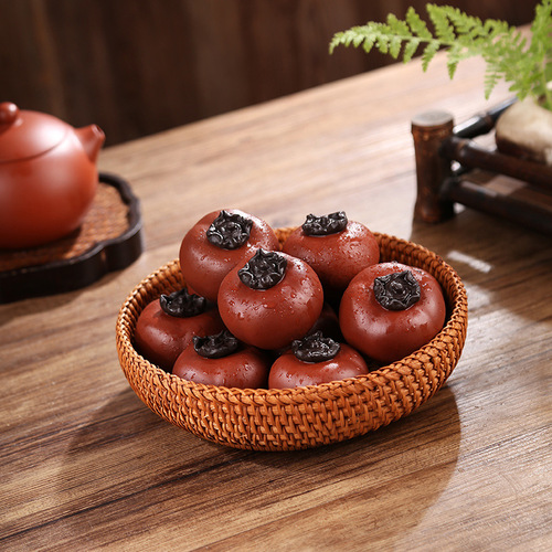Peach Blossom Good Fortune Tea Pet Peach Figurine Original Mine Zisha Clay Can Be Nurtured Simulation Fruit Decoration Tea Toy Craftsmanship Tea Accessory
