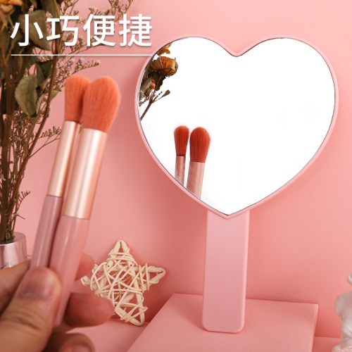 Love handle mirror wholesale printable LOGO handheld makeup mirror cute small mirror portable beauty mirror gift mirror