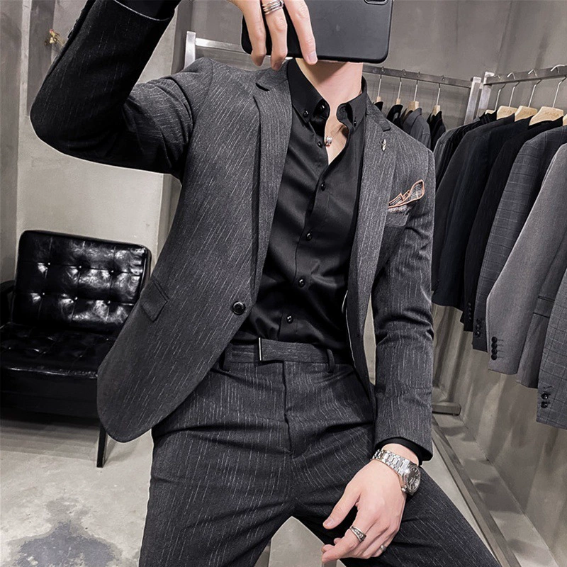 Мужской классический костюм, пиджак, платье, комплект, slim fit, 3 предмета