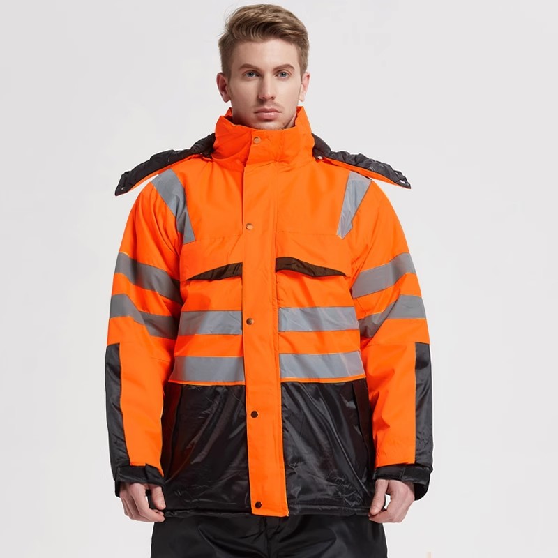 Ropa de refrigeración unida con sombrero impermeable tripulación ropa de algodón de trabajo ropa de algodón caliente chaqueta de algodón de invierno para hombres image 11