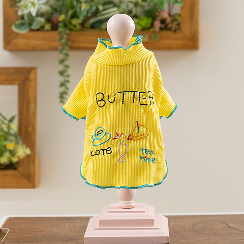 Primavera y verano perros dos pies ocio té de la tarde ropa doméstica perros pequeños y gatos aire acondicionado ropa de peluche ropa de mascotas