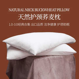全荞麦皮壳枕头护颈椎男女软硬高低成人纯荞麦枕芯儿童单人枕芯