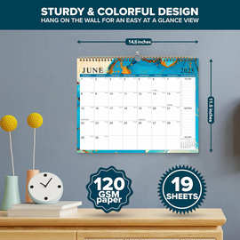 爆款创意25年热卖新款英语日历墙式挂历国际假期日月历桌面台历