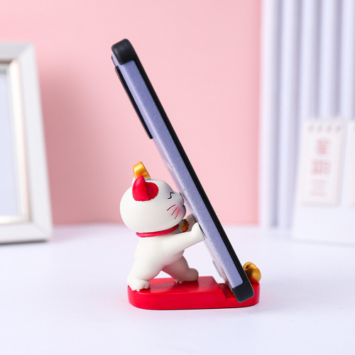 New cute cat step by step to support your mobile phone holder creative resin ornament holder factory direct sale