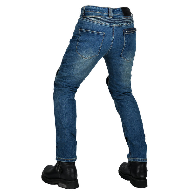 Motocicleta que monta los pantalones vaqueros de los hombres retro casual SLIM-Fit motocicleta pantalones Kevlar resistente al desgaste anti-caída Pantalones