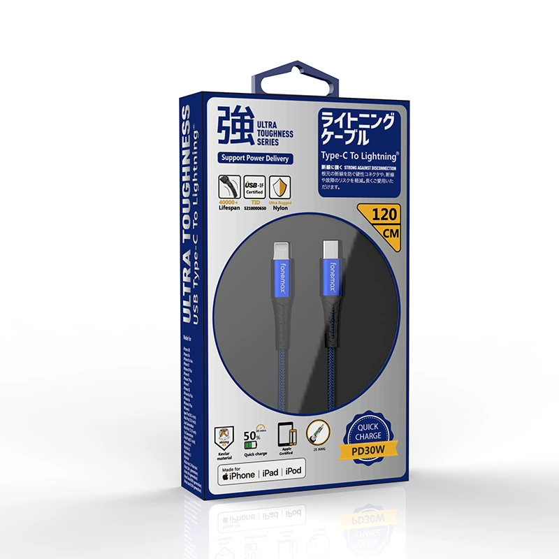 Подходящий для iPhone13 PD30W сертифицированный Apple MFI кабель для передачи данных PD быстрая зарядка Type-C lighting