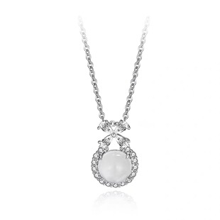 Pendant white jade with zircon with bow, fashionable chain for key bag , 2026 years 5