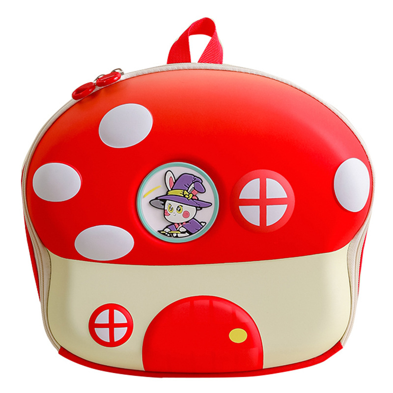 Cartoon hongos tridimensionales mochila infantil jardín de infantes mochila de niñas transpirable encantadora mochila de niñas de clase media