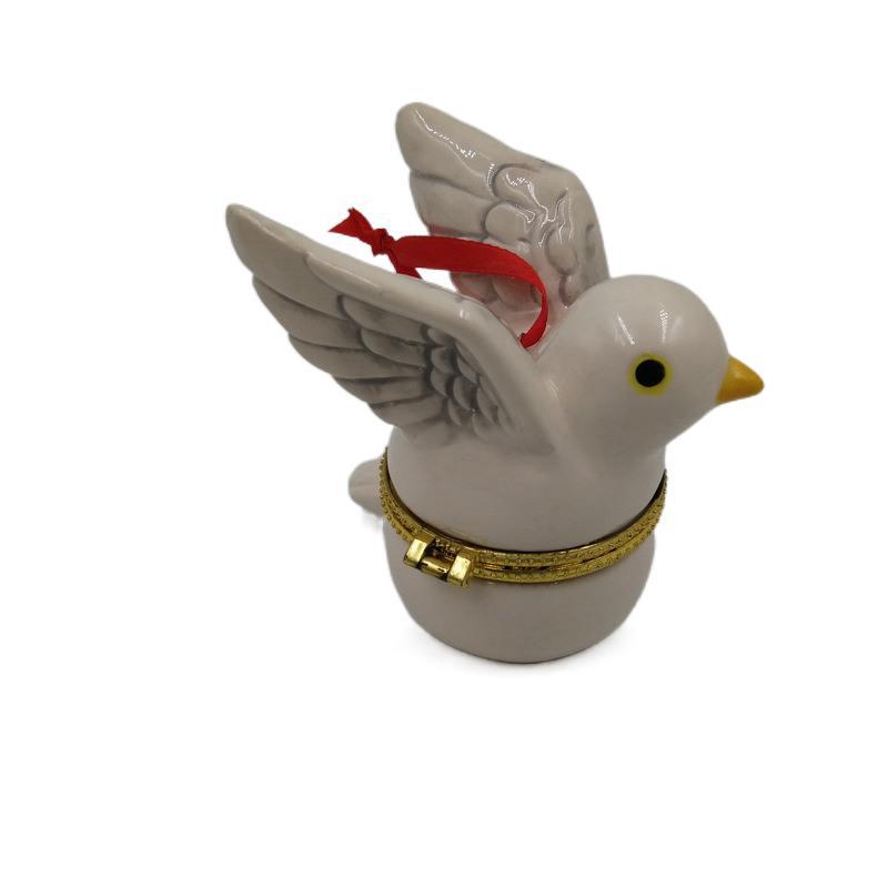 Artesanía de cerámica, joyería, joyería, caja de almacenamiento de joyas, joyero de cerámica de dibujos animados de Navidad, muebles de cerámica de Navidad