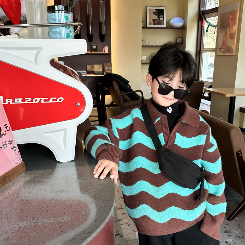 Comercio exterior Internet celebridad bolso de los niños 2024 Nuevo estilo occidental bolso de pecho de crossbody de los muchachos personalidad simple lienzo bebé pequeño bolso de la cintura