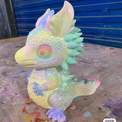 New Year Dragon-Shaped, Shatterproof, Colored-Gel-Painted Graffiti Dolls – Children's DIY Coloring Toys for Wholesale, Non-Gypsum