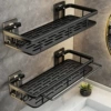 Black double-layer rectangular one layer with fixed hook and hook rod
