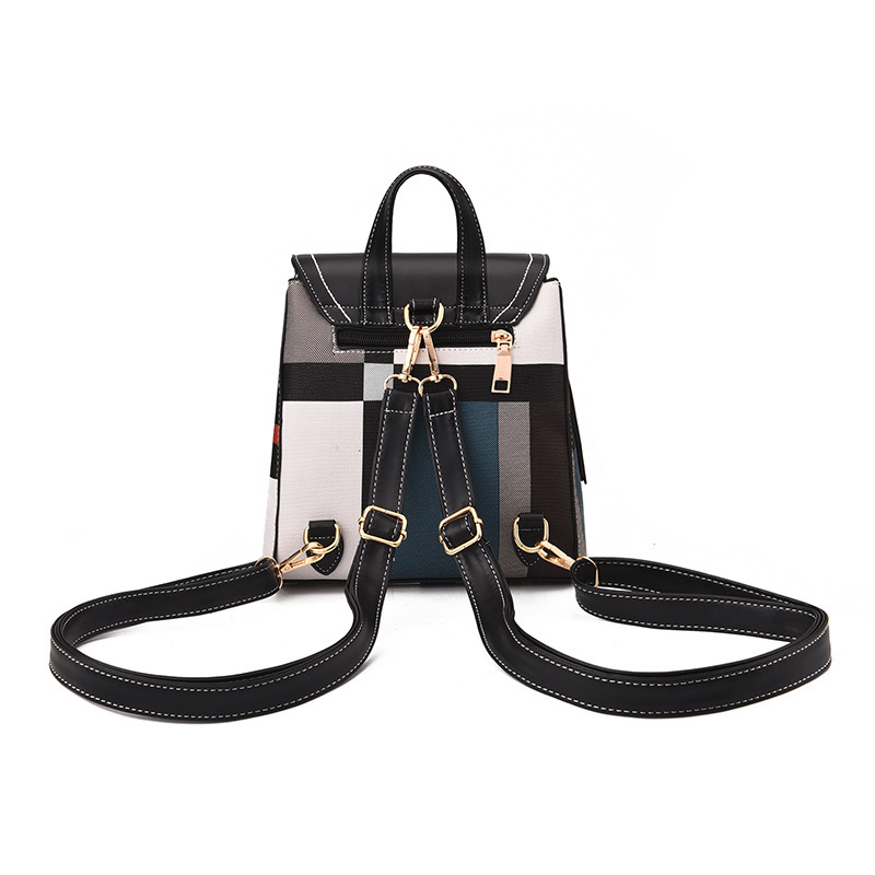 〖Dropshipping〗 Mochila 2025, nueva mochila de estilo coreano, de cuero suave, para viajes, de gran capacidad, para la escuela, con diseño de colores contrastantes