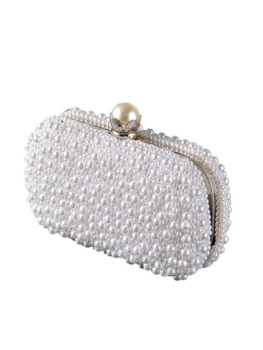 New Style Simple and Fashionable Double-Sided Beaded Bag with Large Pearl Embellishment, Shoulder Bag, Crossbody Bag, Handbag, Pearl Bag for Cheongsam