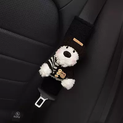 Women, Seat belt shoulder pad - black-knitted-hat-black-striped-button-up-west-highland-black-lambswool-shoulder-pads-no-specifications