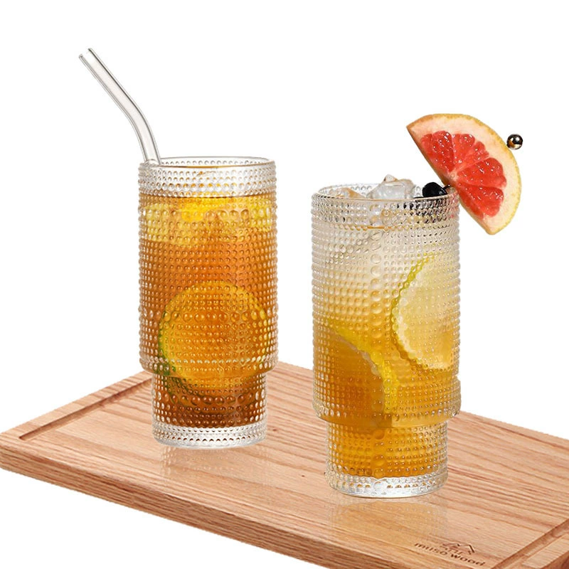 16 унций штабелированная чашка креативная на заказ дорогостоящая Бытовая рельефная стеклянная чашка с цветком бегонии на присоске чашка для сока холодного отжима