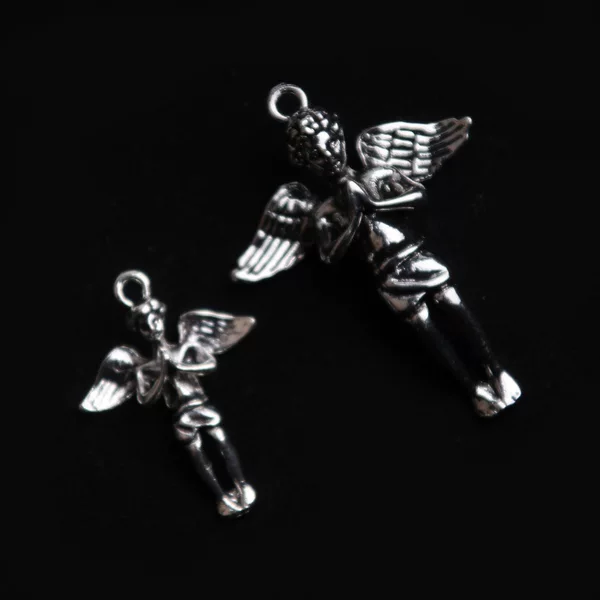 Korean-Style Little Angel Pendant Necklace, Trendy Dark Style for Girls, Hip-Hop Nightclub Sweater Chain