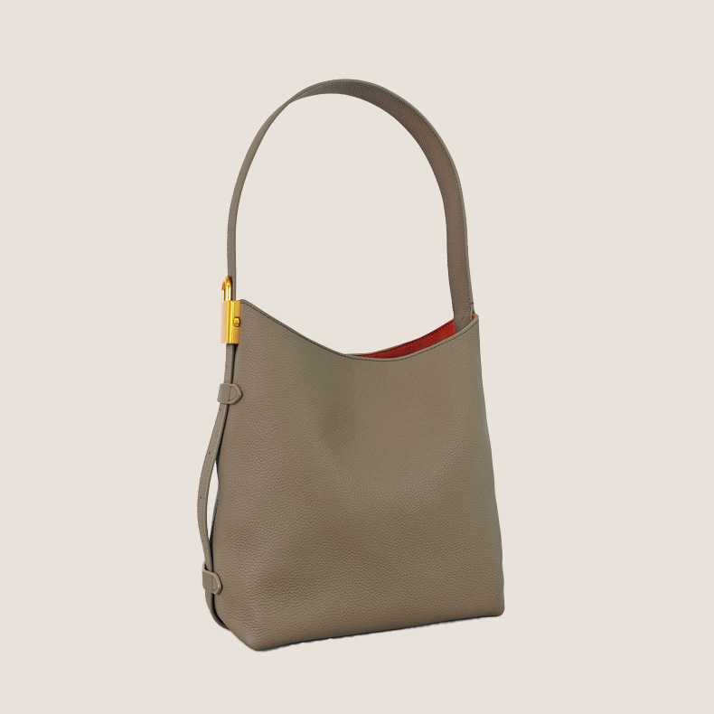 Genuine Leather Tote Bag for Women, Large Capacity Shoulder & Crossbody Bucket Bag, Lazy Style HOBO Bag, Soft Leather Commuter Bag - Thumbnail 8