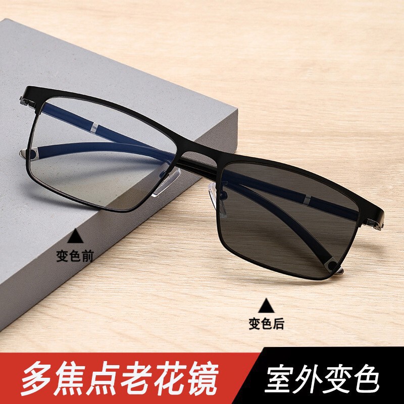 Progressive Multifocal Reading Glasses for Middle-Aged and Elderly Men, Clear Anti-Blue Light Reading Glasses, Photochromic Reading Glasses Progressive Multifocal Reading Glasses for Middle-Aged and Elderly Men, Clear Anti-Blue Light Reading Glasses, Photochromic Reading Glasses