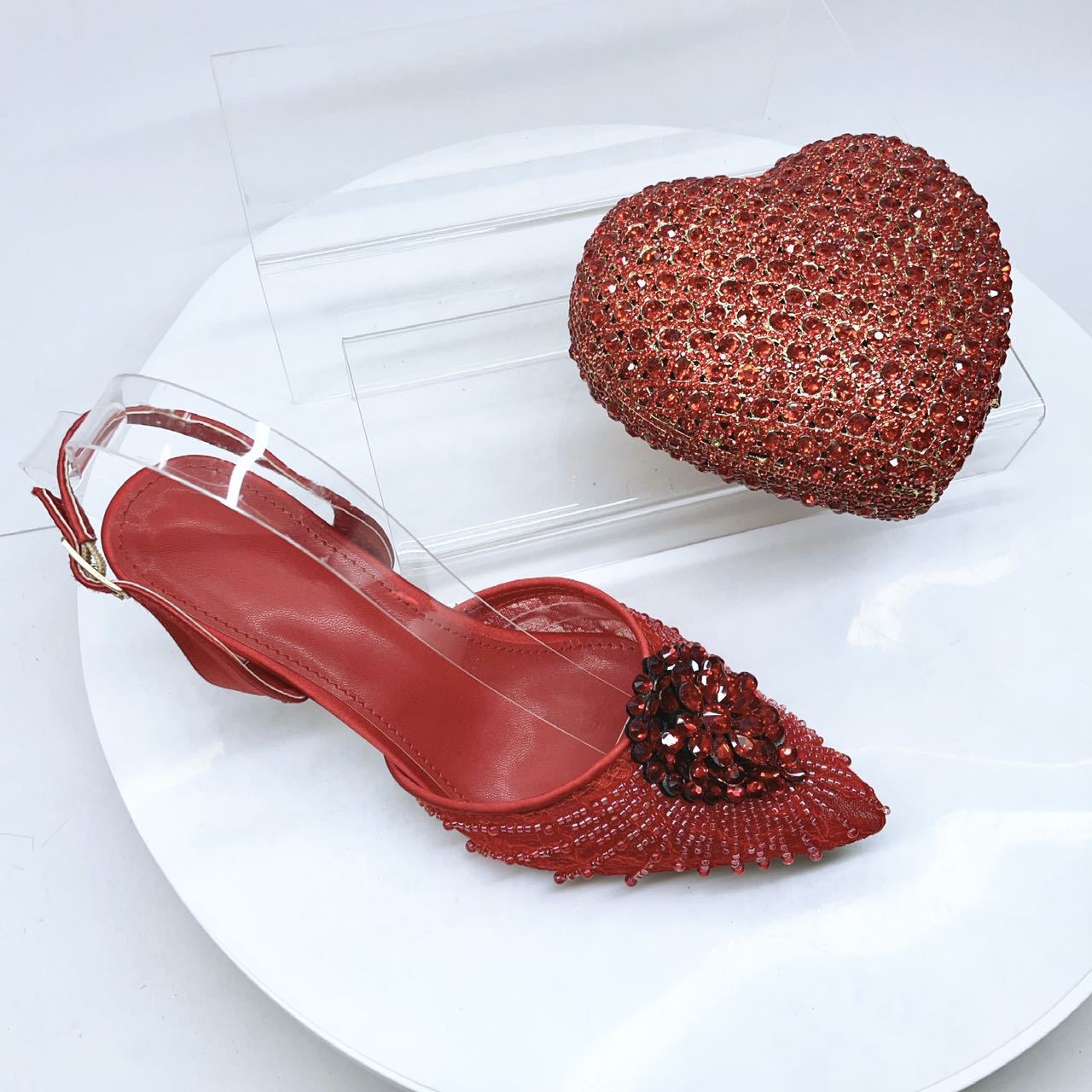 Damen Stiletto Sandaletten Mit Strass Und Clutch Set_voghion.com