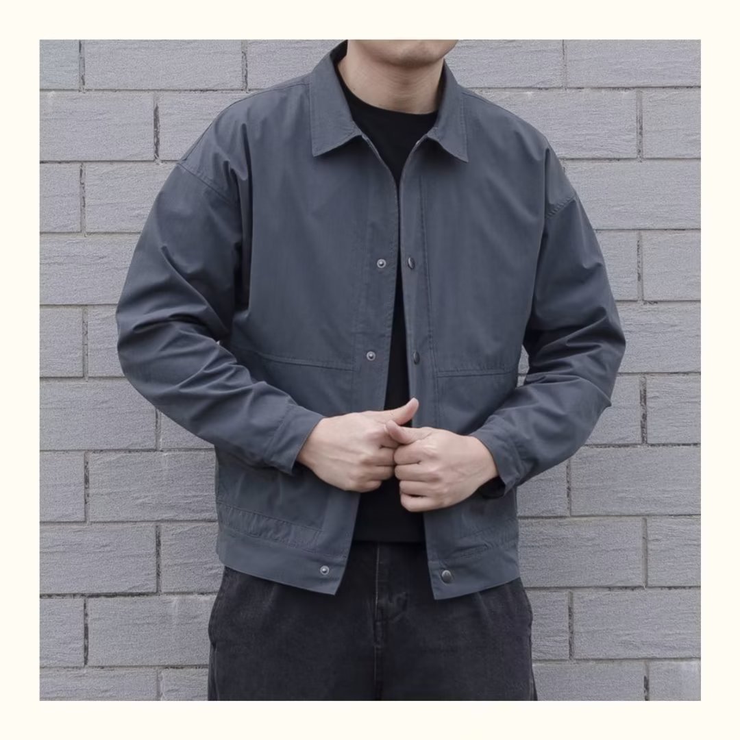 Herrenjacke Mit Umlegekragen Freizeitjacke Modisch Vielseitig_voghion.com