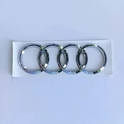 emblem, TTRS logo, rear emblem, Car logo - standard-last-four-rings-bright-silver-remarks-model-year