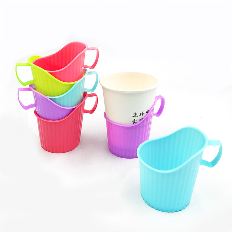 Disposable cup holding cup set cup seat thickened color plastic cup…