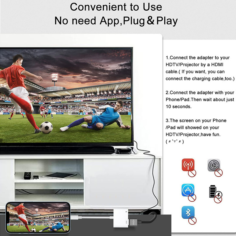 クロスボーダーlightning hdmiハイビジョンケーブルはアップルの携帯電話からテレビのハイビジョンビデオ変換器に適用されます。|undefined