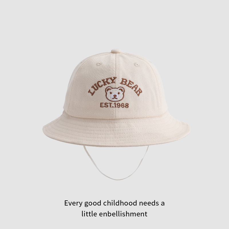 1-3 Sombreros para bebés primavera y otoño delgados bebés primavera pescador sombrero sombrero de protección solar sombrero de cuenca osos