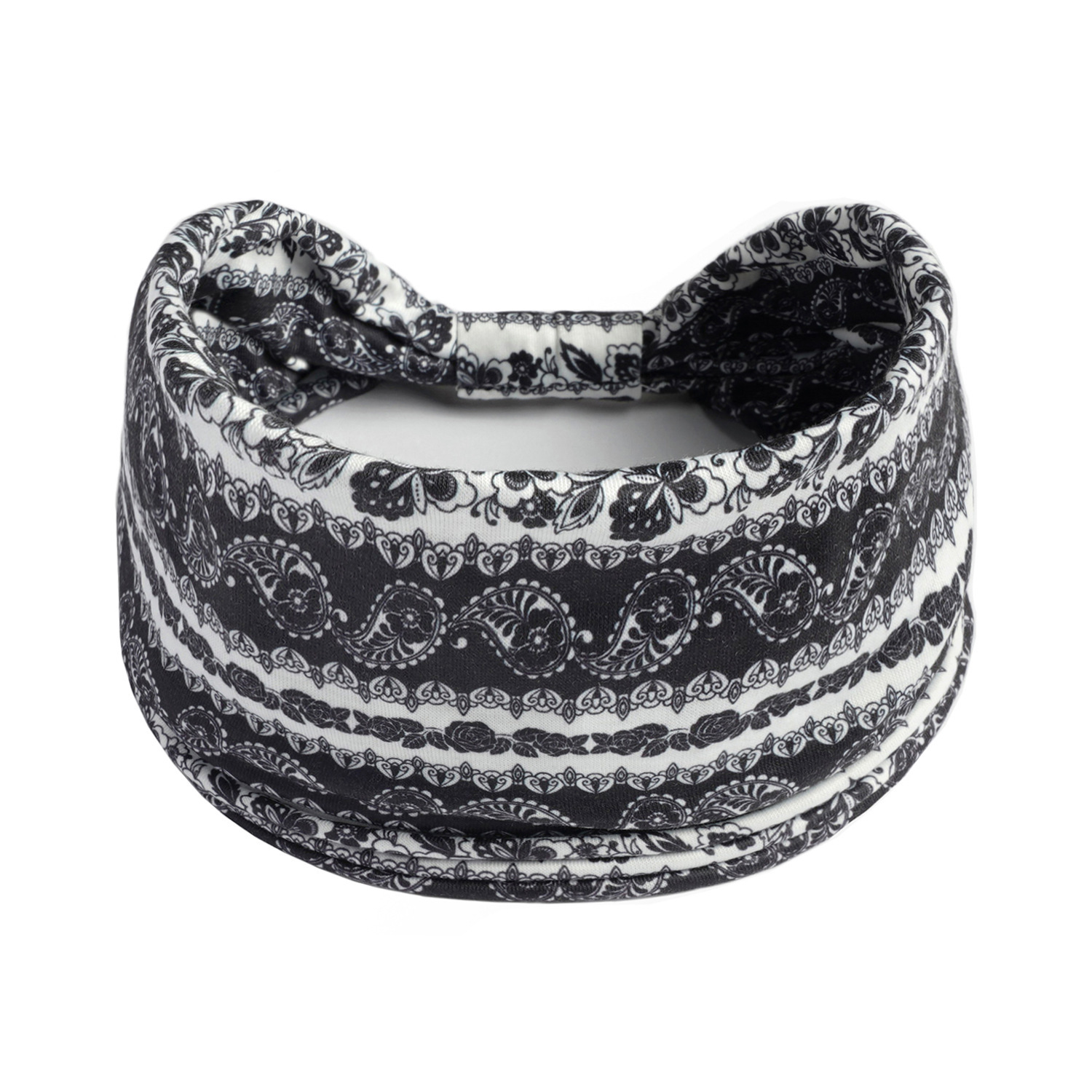 Europa y América nueva impresión elástica deportiva correa de cabello damas banda ancha correa de cabello turbante retrógrado joyas para el cabello de yoga