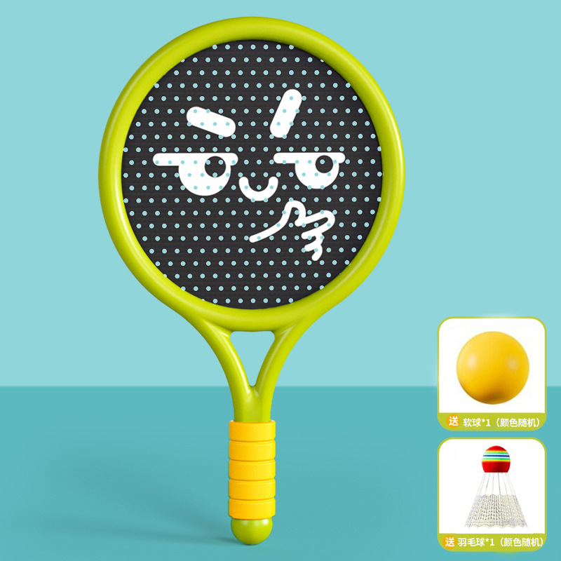 Raqueta verde única (bádminton x 1 softball x 1)