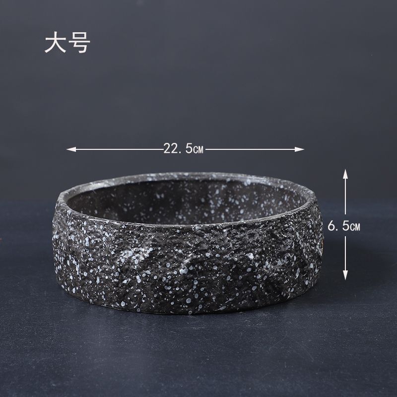 大号长条花盆陶瓷鱼缸古法养鱼缸铜钱草花长方形盆仿石头厂家一件|undefined