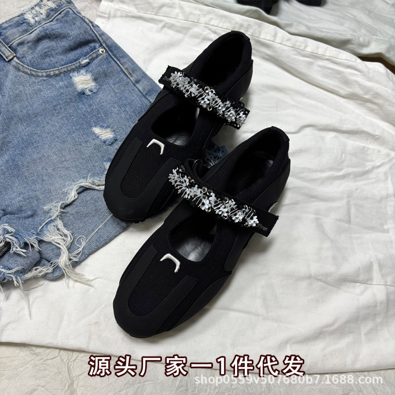 甜酷机能风玛丽珍2025年夏百搭圆头魔术贴休闲单鞋芭蕾舞运动鞋女|undefined