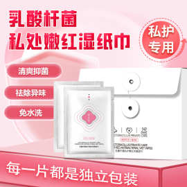 单片装女性护理湿巾草本乳酸杆菌私护嫩红抑菌卫生保湿