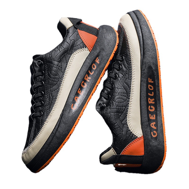 Scarpe in pelle da uomo Scarpe da tennis Scarpe da ginnastica Tessuto Supporto arco sintetico Calzature leggere resistenti allo scivolamento_voghion.com