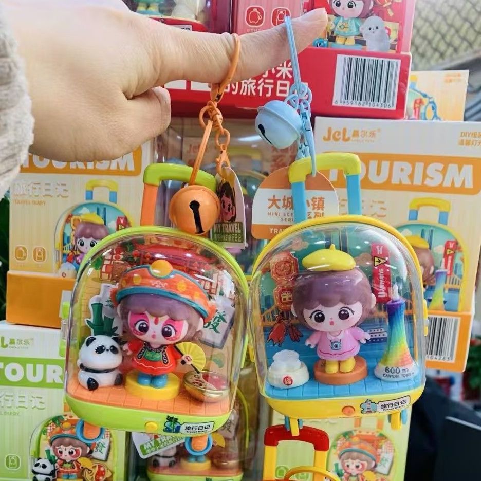 Hecho a mano DIY pegatinas de refrigerador mosaico micro escenas mochila para niños joyas colgantes barra de tracción maleta juguetes regalos