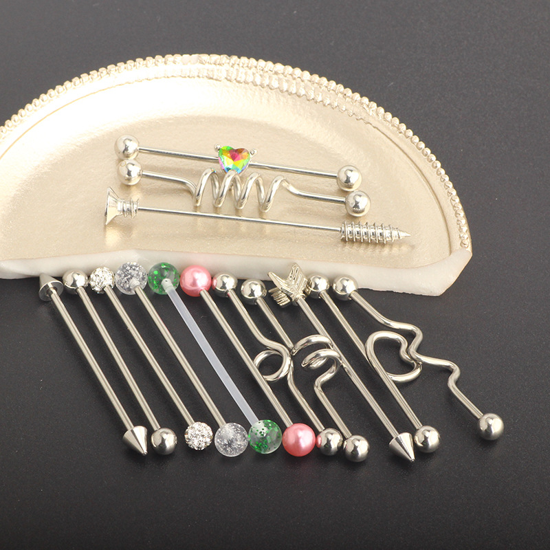 Pointed titanium steel lip stud product view