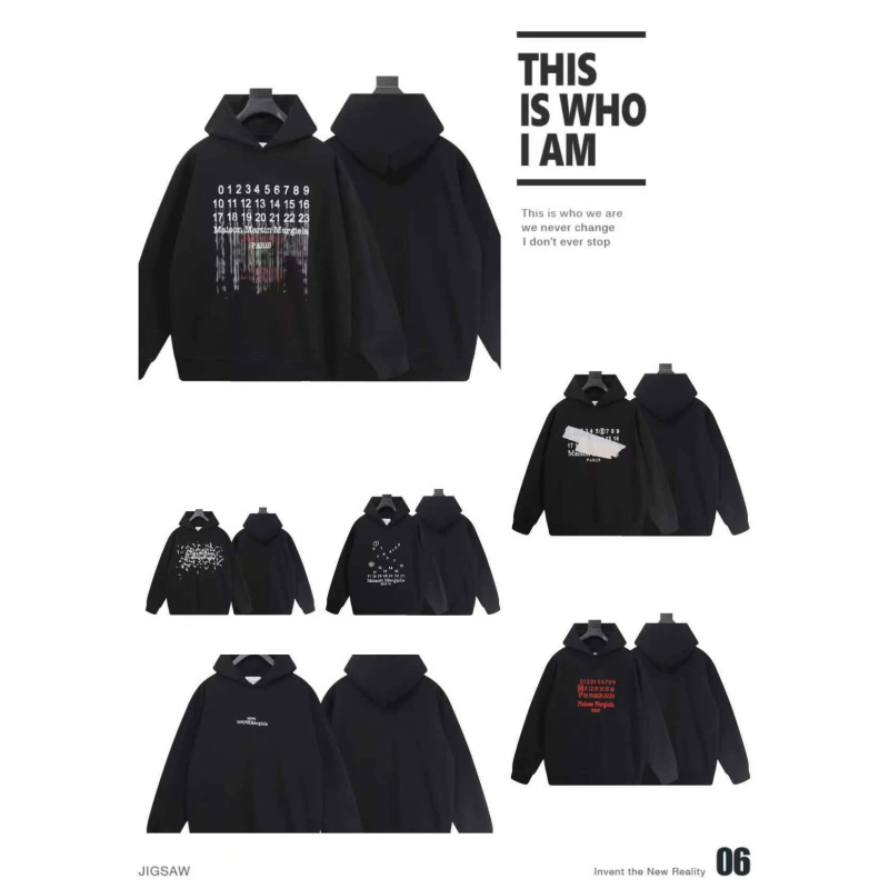Cross-Border Maison Margiela Mm6 Pullover Sweatshirt with Inverted Logo Digital Print Hoodie Trendy Cross-Border Maison Margiela Mm6 Pullover Sweatshirt with Inverted Logo Digital Print Hoodie Trendy