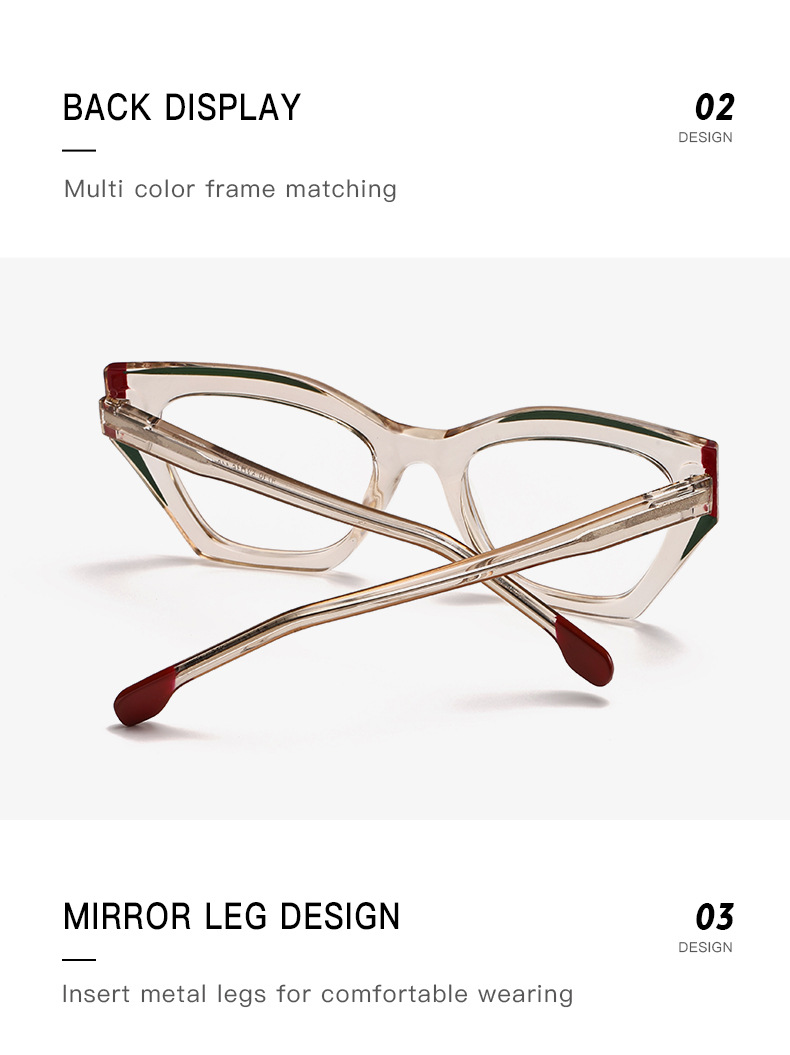 Anti blauwlicht bril retro mode voor dames met platte lens_voghion.com