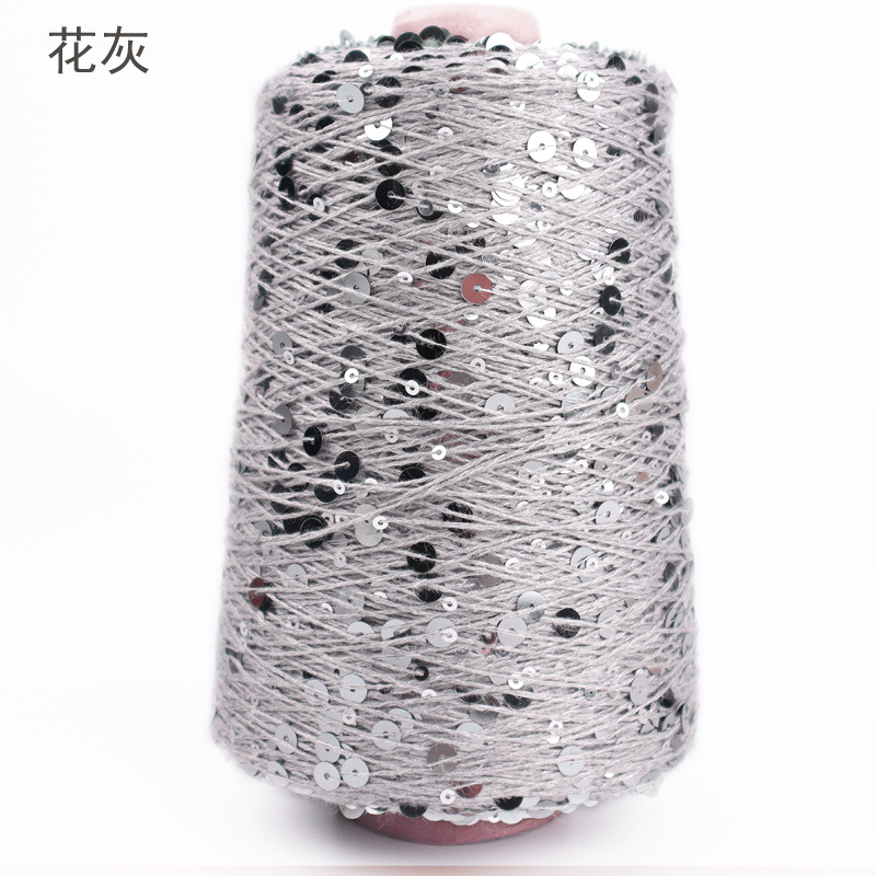 Silk Yue / mano DIY hilo de algodón multicolor brillante 3mm + 6mm sequilla 250 gramos de hilo de aguja de ganchillo