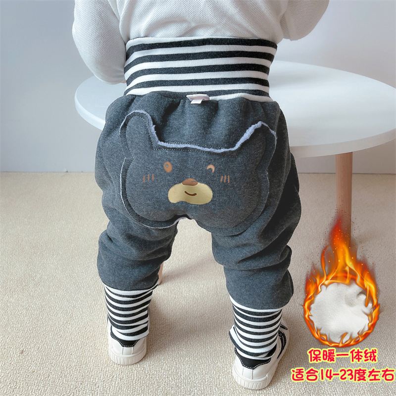 대마 회색 인쇄 원피스 벨벳