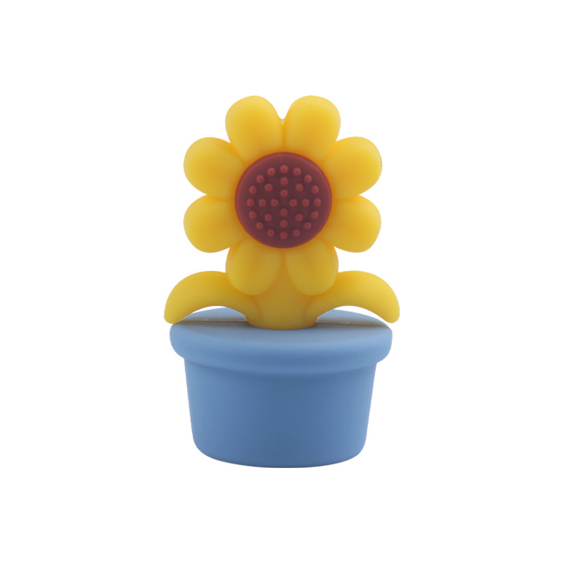 Nuevo bebé suministros de dibujos animados girasol mordedor creativo DIY bebé chupete cadena pulsera accesorios de juguete