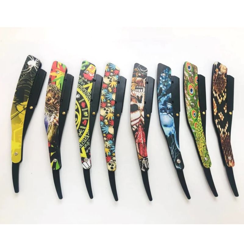 Stainless Steel Razor Manual Shaving Eyebrow Trimming Face Shaving Razor Holder Foldable Vintage Razor Hair Removal