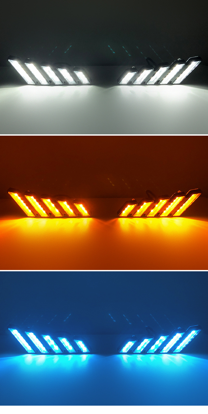 Suitable for universal car daytime running lights, integrated five-mustang-style lights, modified LED daytime running lights with flowing turn signals